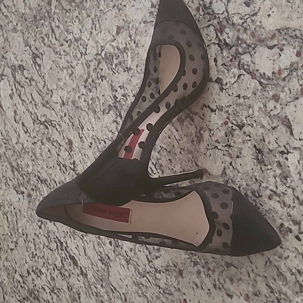 Black London Rebel polkadot pumps